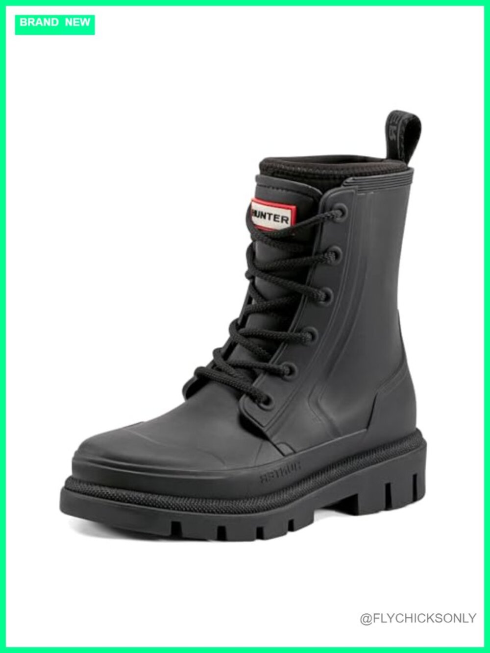 Waterproof Diana Rain Boots Rubber Lace Up Mid Calf Cushioned Comfort